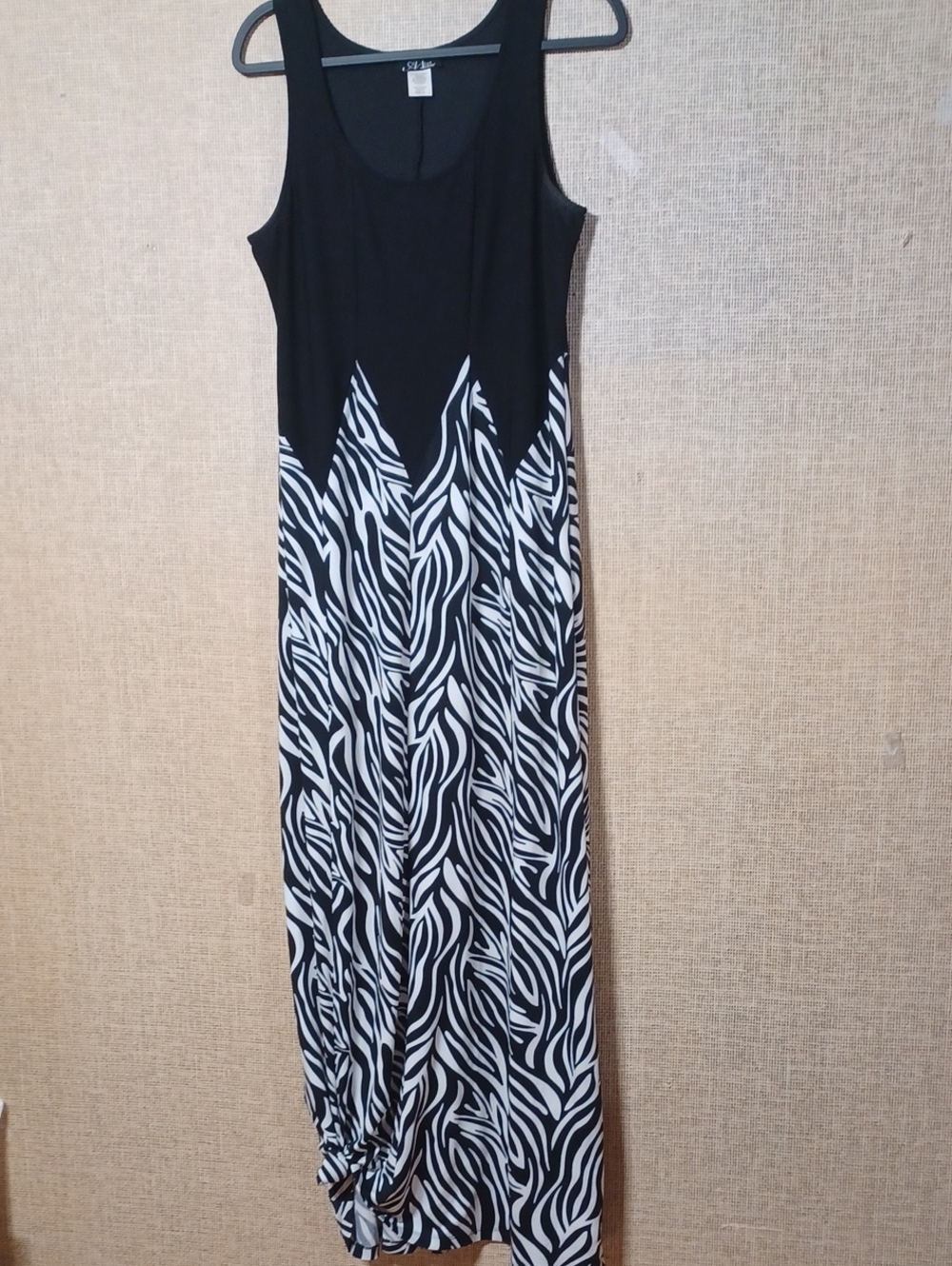 Black and White Zebra-Print Maxi Sundress